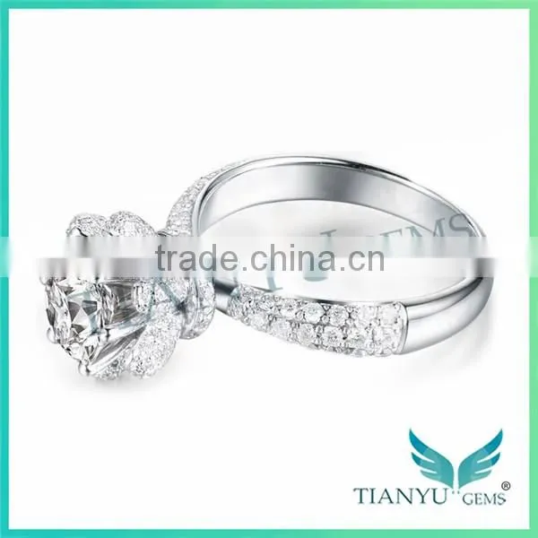 Fashion Rings 925 Sterling Sliver Moissanite Diamond Wedding Rings for Women