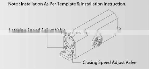 Frameless glass door closer smooth operation with 40-65kg door weight
