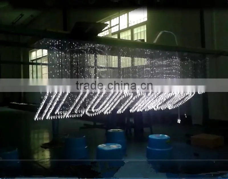 End glow full color crystal chandelier light fiber optic pendant lamp amber crystal chandelier