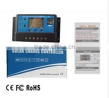 12/24v 10A pwm solar controller with USB