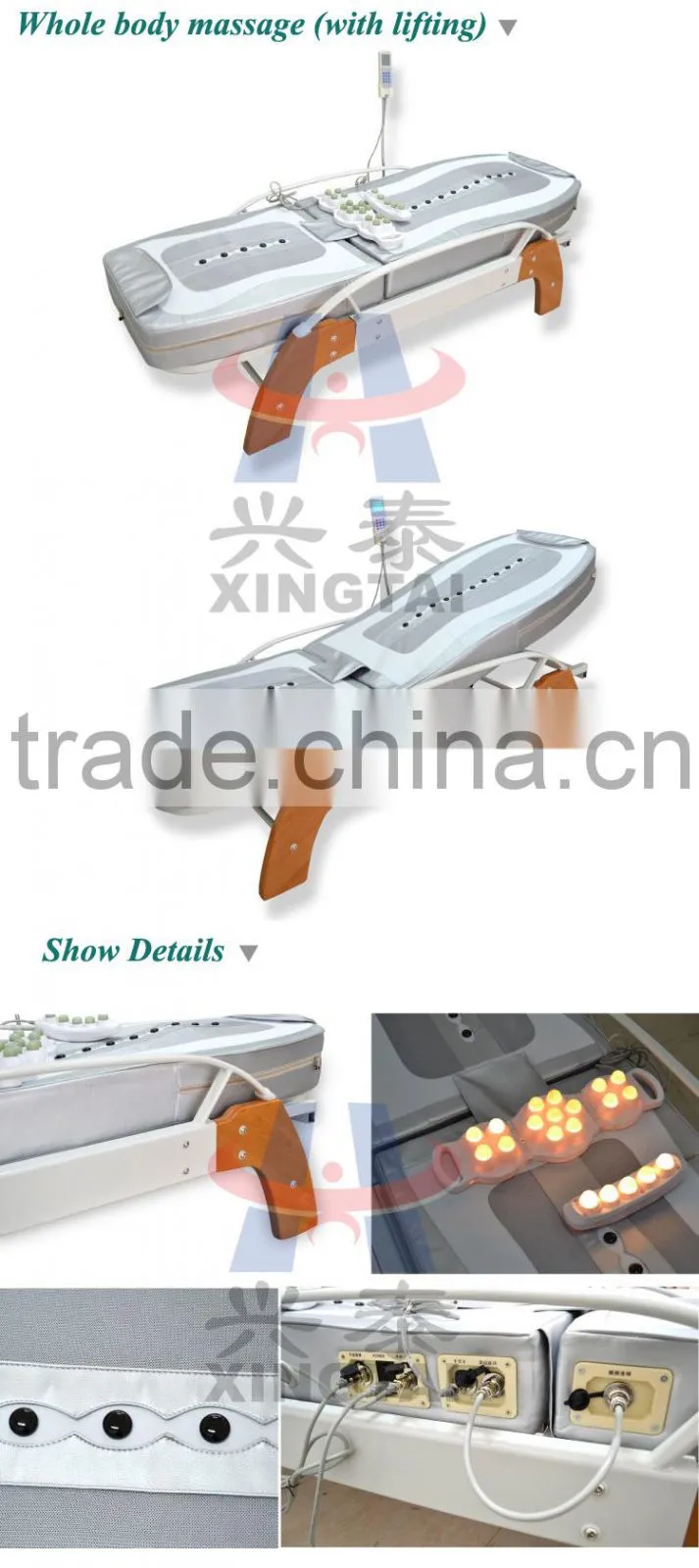 XT-168-1D MP3 Music Medical Automatic Infrared Therapy Heating Portable Thai Roller Hot Stone Electric Thermal Jade Massage Bed