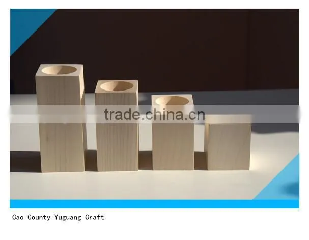 Set of 4 wooden candlesticks, unfinished items