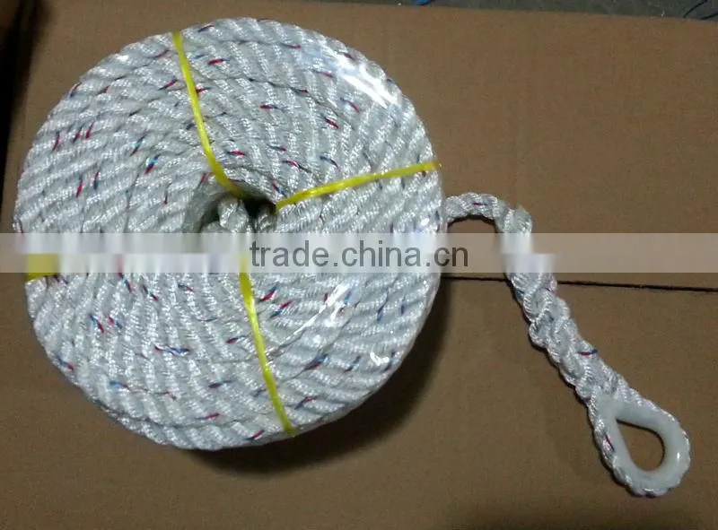 high quality 3 strands twisted nylon rope