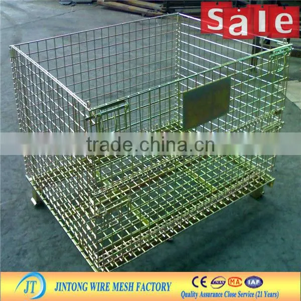 foldable galvanized storage cage with wheels