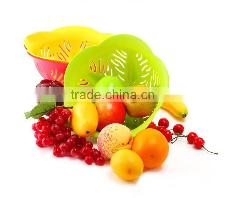 candy colors flower shaped fruit basket kitchen vegetable basket strainer