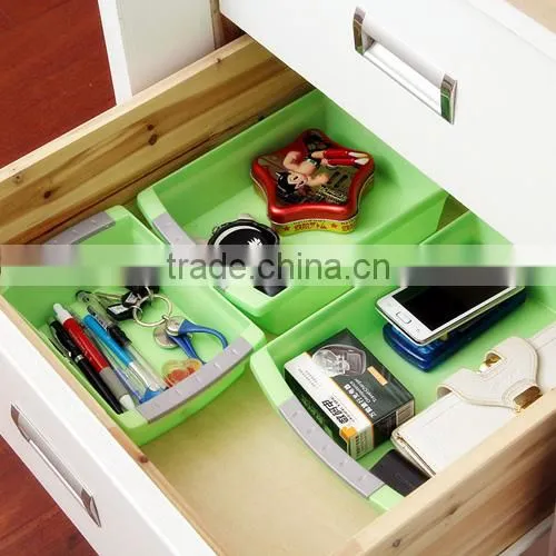 home office drawer organizer sorter case/desktop stuff organizer box set of 3-Green