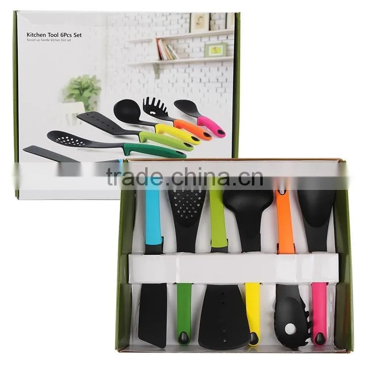 HF-217 7pcs New designed practical colorful nylon kitchen cooking utensils set