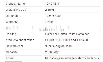 12n5-3b motorcycle battery /motorcycle battery/motorcycle battery prices/electric motorcycle battery pack