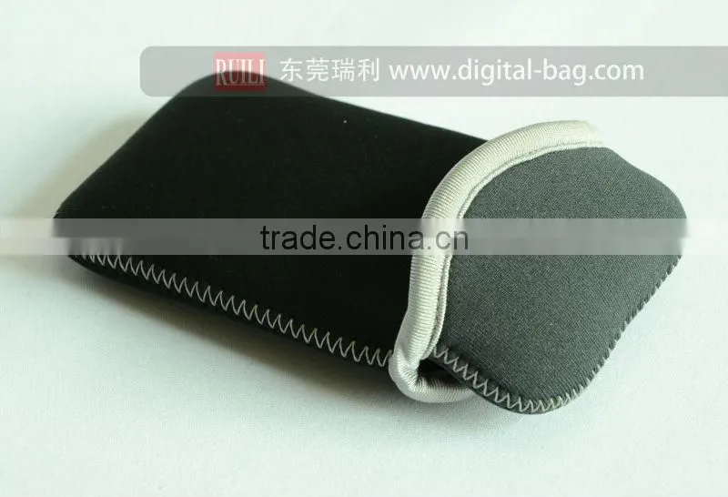 Black soft neoprene cell phone pouch/bag