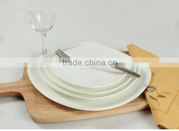 Haonai hot sale product high quality square shape ceramic plates dishes