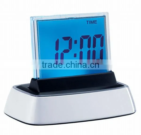 Popular Promotional Push Panel 7-Color Changing LCD table Clock