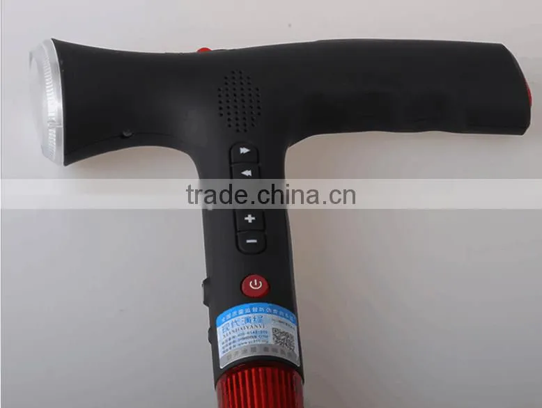 Multi-funcational intelligent walking stik, Adjustable height,Soft rabber base,Long standby for one-time charge,Big button