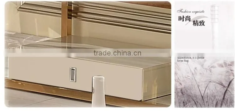 2016 factory gold plating base modern living room tv stand furniture