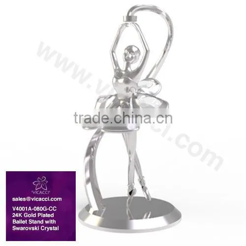 24K Gold Plated Metal Ballet Stand with Swarovski Elements