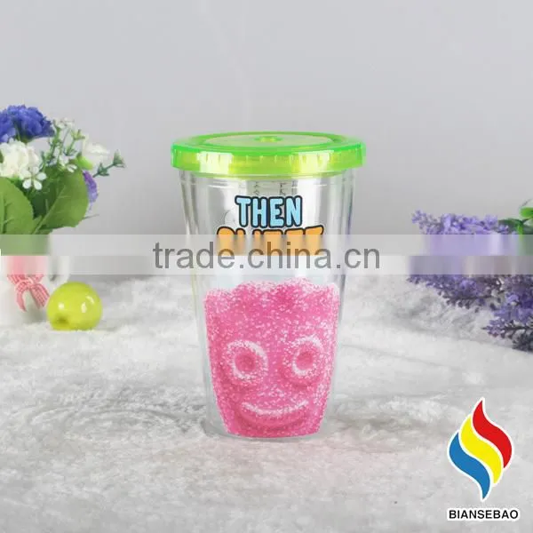 600ml single wall Acrylic plastic tumbler with lid