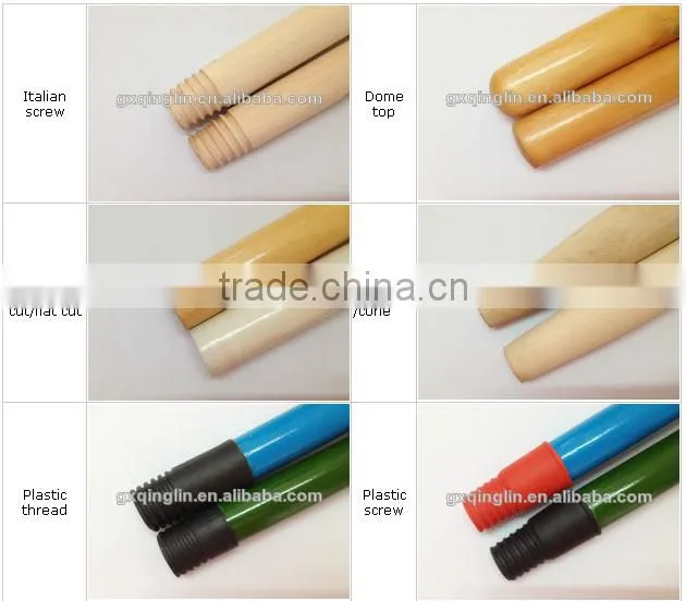 QL 120*2.2cm wooden broom handle with pvc coated/wooden broom handles with plastic coated