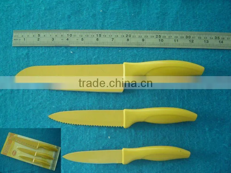 Multicolor non-stick stainless steel kitchen knives