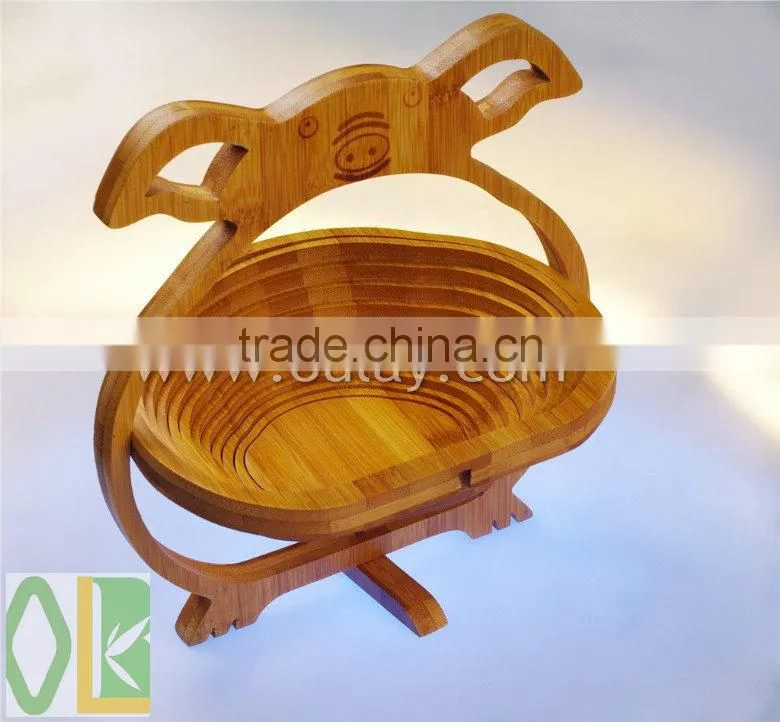 Animal shape bamboo folding fruit basket
