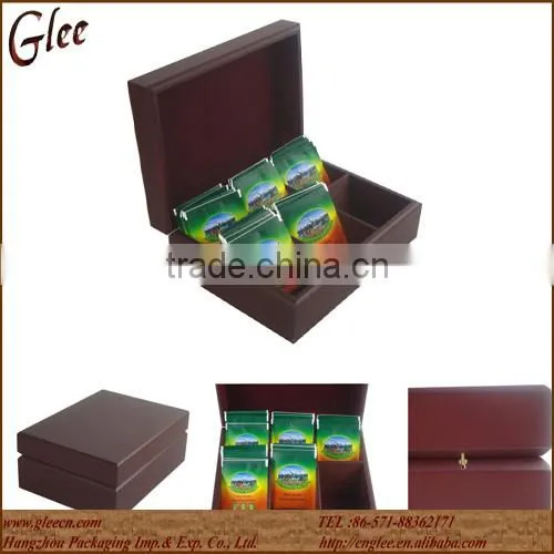 Handmade Customized Wood Tea Box With Paint