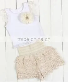 2017 Kids Stocks Cute baby Girl Summer Sleeveless2 Pcs Baby Clothes/ Clothing