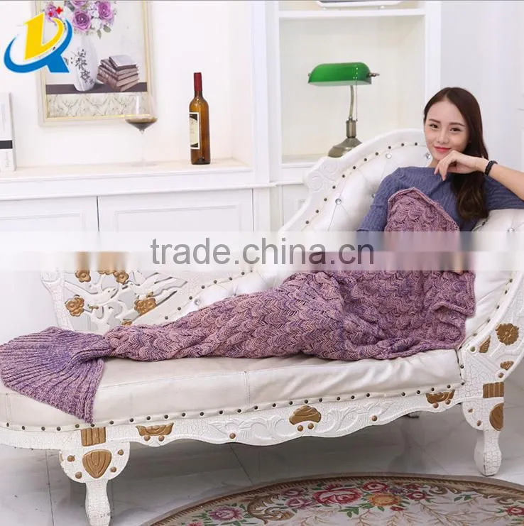 wholesale knitted crochet mermaid tail blanket mermaid tail sleeping bag
