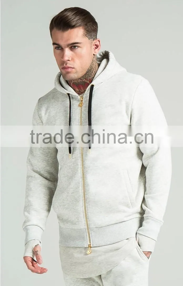 Quality cotton jersey tracksuits plain cream tracksuit zipper up tracksuit