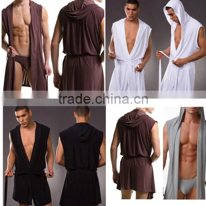 Custom 100% cotton sleeveless bathrobe