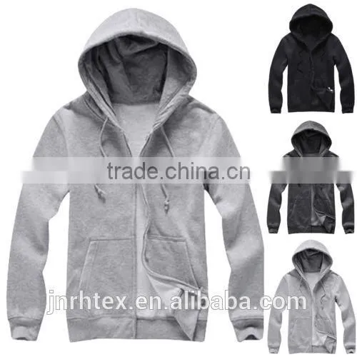 High quality plain sweatshirts,custom hooded zip up sweatshirts