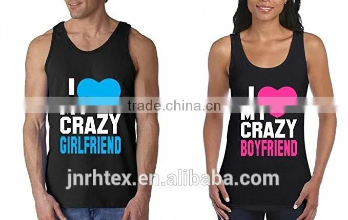 Custom cotton blend mens womens silk screen printing tank top