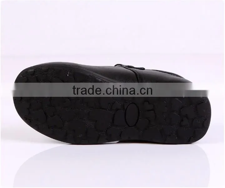 Juqian customize high quality matte black leather kids pu student school shoes