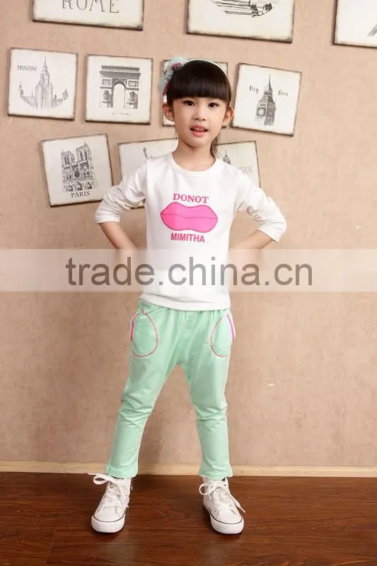 Children's clothing wholesale custom lovely, generous, cotton three-piece suit