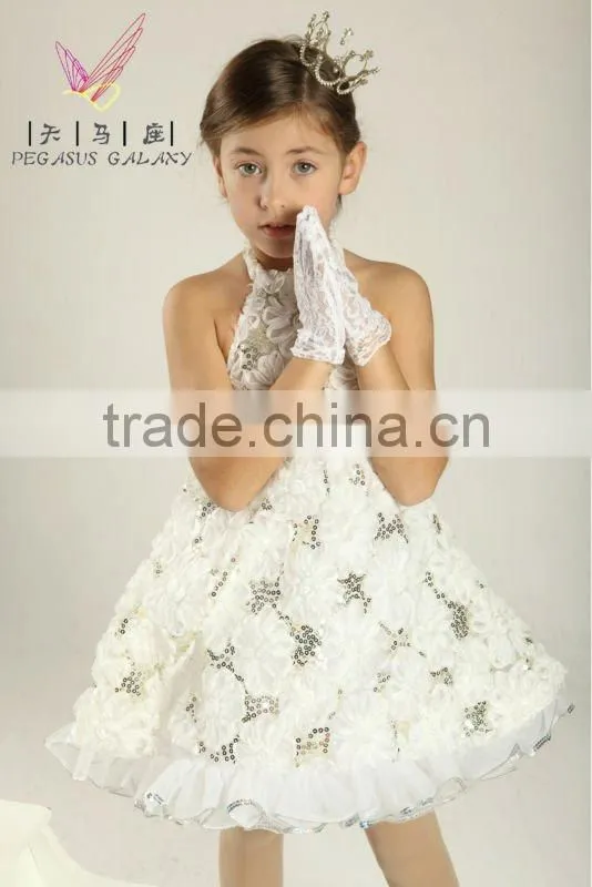 2013 New Style! white ballroom dance dress for kids&adults