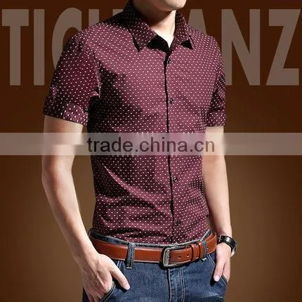 2015 Men slim fit shirts short sleeve wholesale alibaba