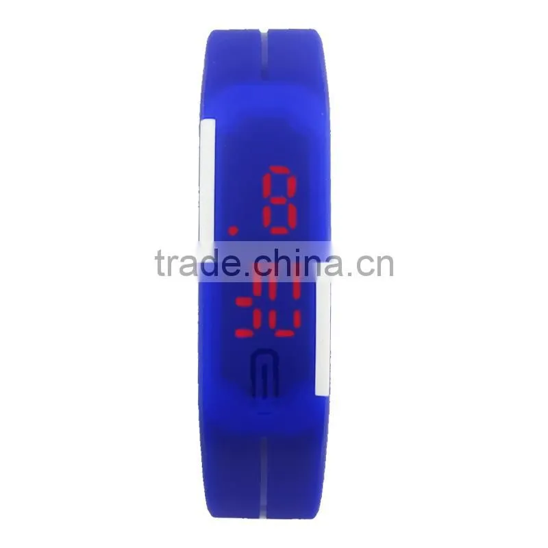 Plastic promotional watches with your own logo digital bracelet silicone led watch