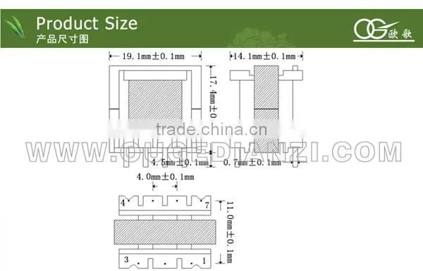 EE19 ru electric transformer,vertical,pin4+6