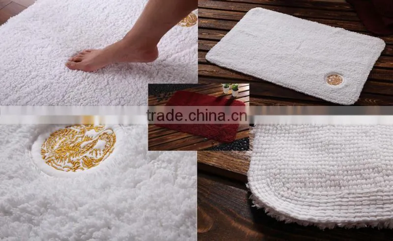 Luxury cotton star hotel bath rug and slipper