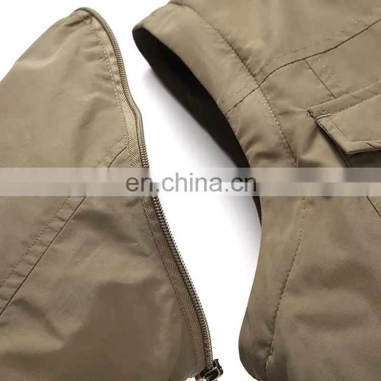 Men demountable sleeve windbreak jacket hiking outdoor wear