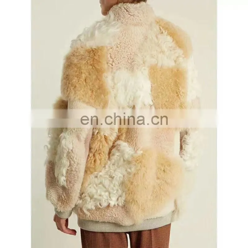 Wholesale Winter Celebrity Fashion Style Double Face Lamb Leather Fur Jacket