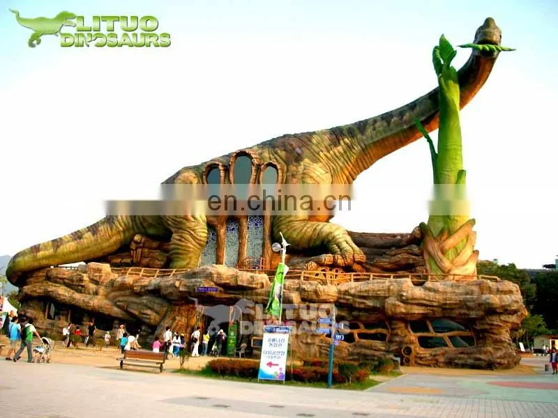 Customize Giant Fiberglass Dinosaur Statue Restaurant