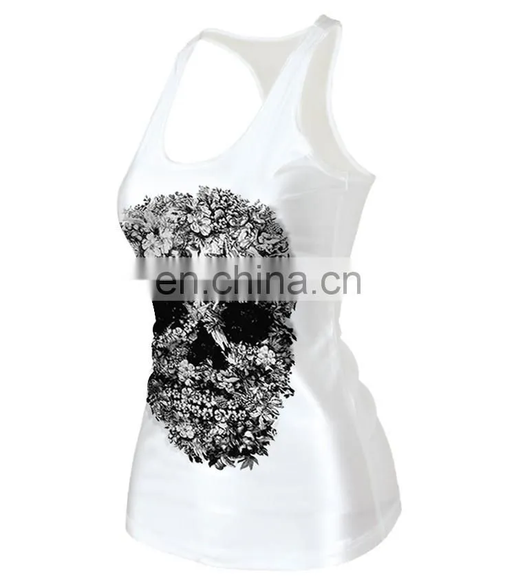 Hot selling 3D Printing Wholesale Sexy skull Women Tank Top
