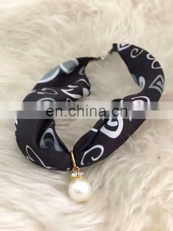Black flowers printing on polyester chiffon scarf for women