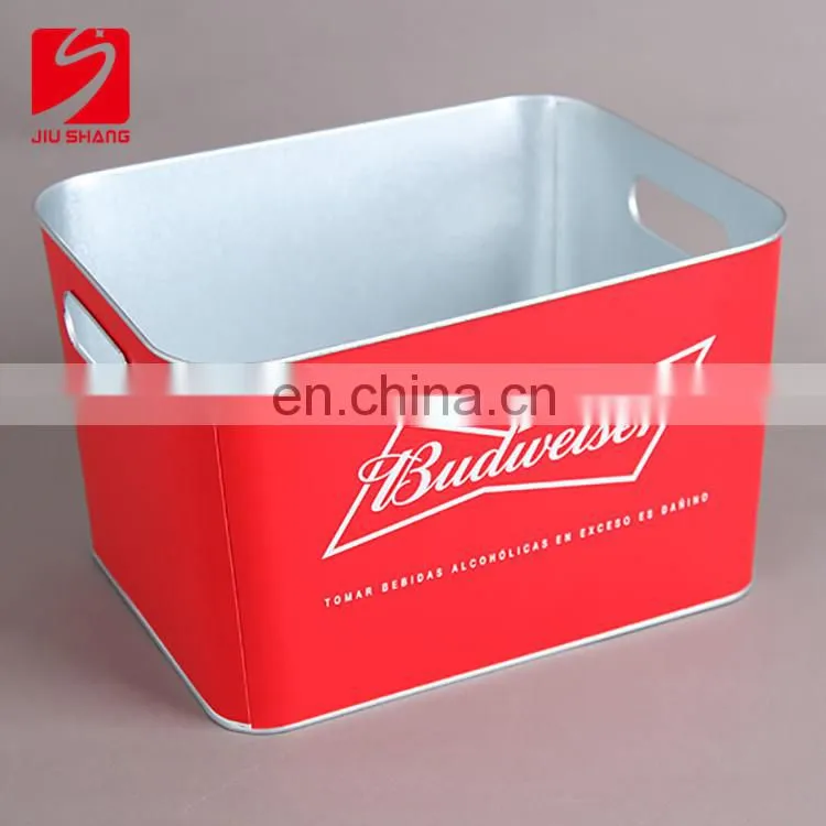 2017 trend custom square beer galvanized metal ice bucket