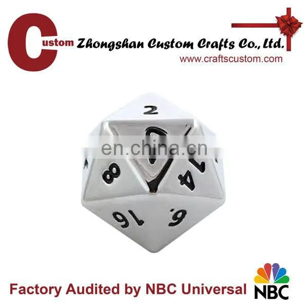 Custom 20 sided metal RPG large blank dice