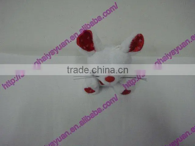 White mini plush mouse stuffed toy.stuffed mouse.