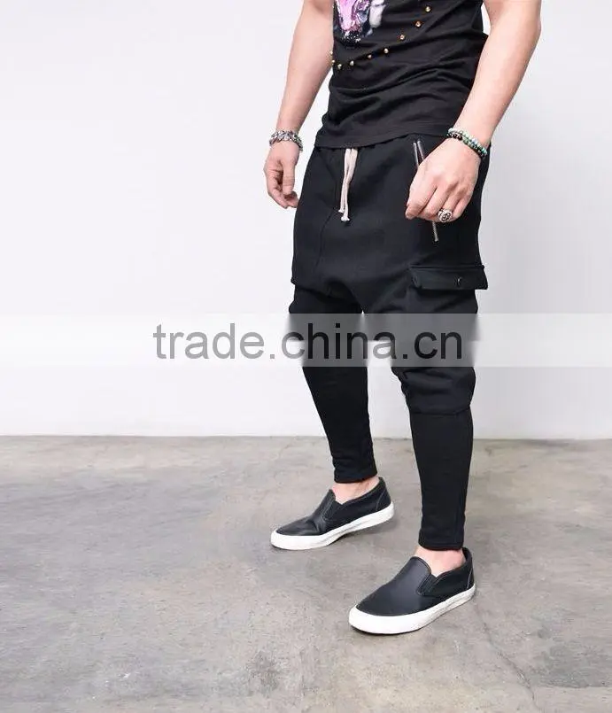 DOUBLE POCKET SLIM DROP BAGGY SWEATPANTS Black Standard Sports