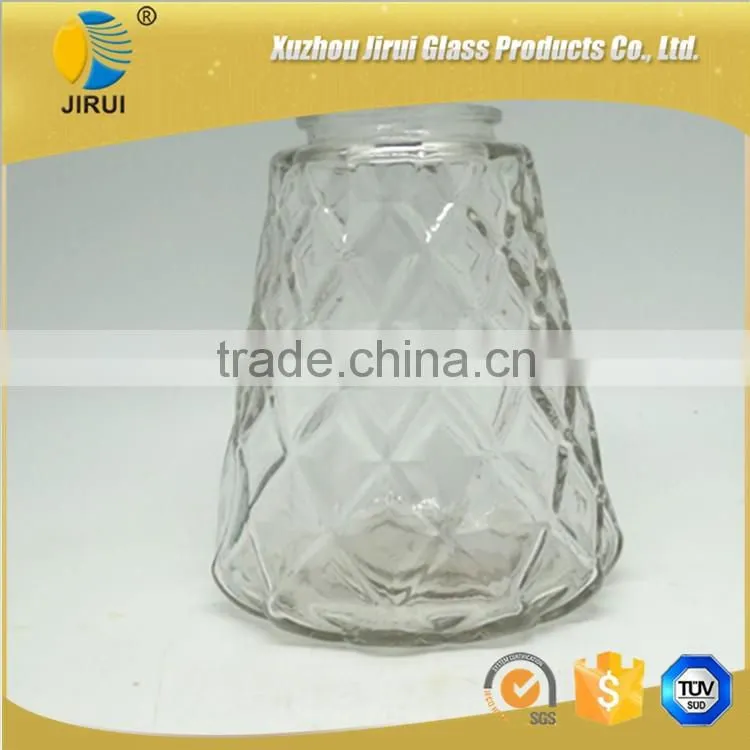 950ml glass food jar with rhombus pattern