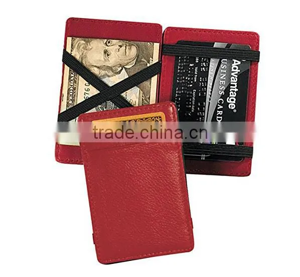 2016 real leather wholesale fashion custom magic wallet