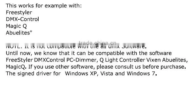 USB Software Controller Wireless DMX Controller DMX512 Light Controller