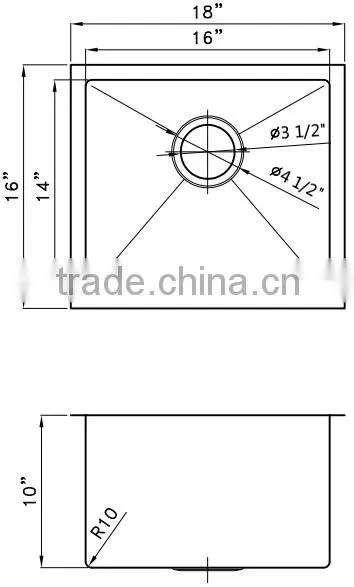 CUPC Certificate Handmade single bowl handmade sink