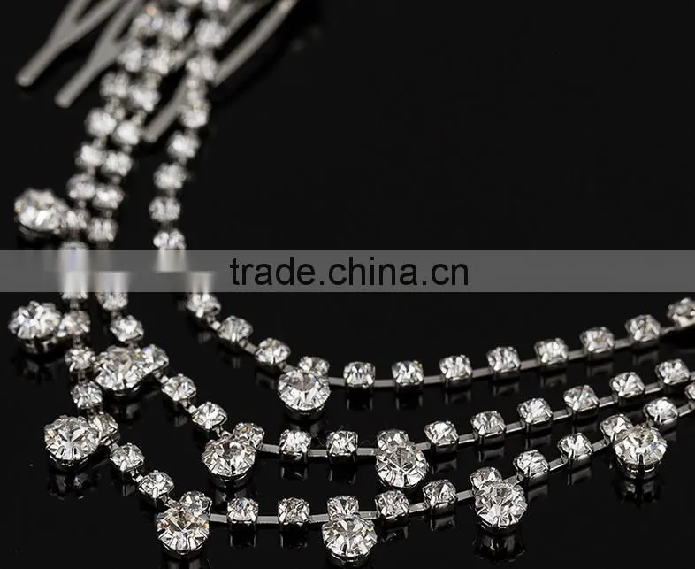 Wholesale newest boutique fashionable custom vintage diamond tasseles hair accessories
